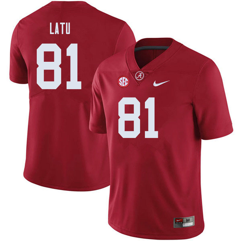 Men #81 Cameron Latu Alabama Crimson Tide College Football Jerseys Sale-Crimson